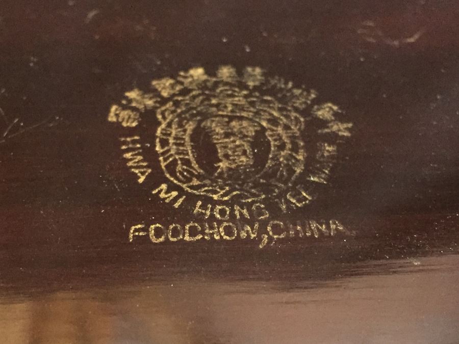 Silver Inlay Chinese Lacquer Nesting Boxes Foochow 5 Boxes [Photo 3]