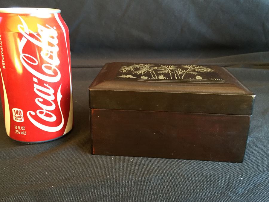 Silver Inlay Chinese Lacquer Nesting Boxes Foochow 5 Boxes [Photo 4]