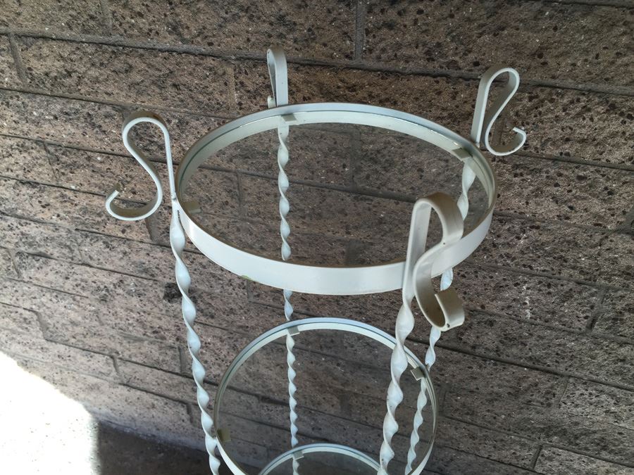 Twisted Metal And Glass Etagere [Photo 2]
