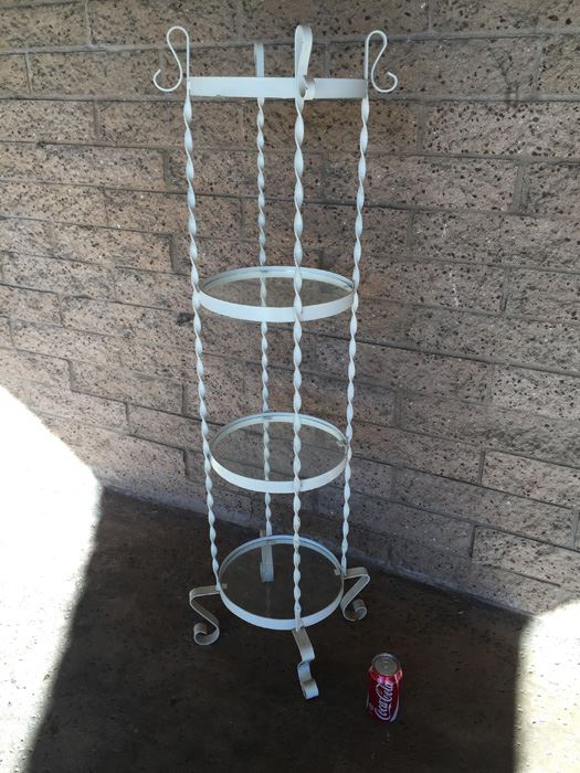 Twisted Metal And Glass Etagere [Photo 5]