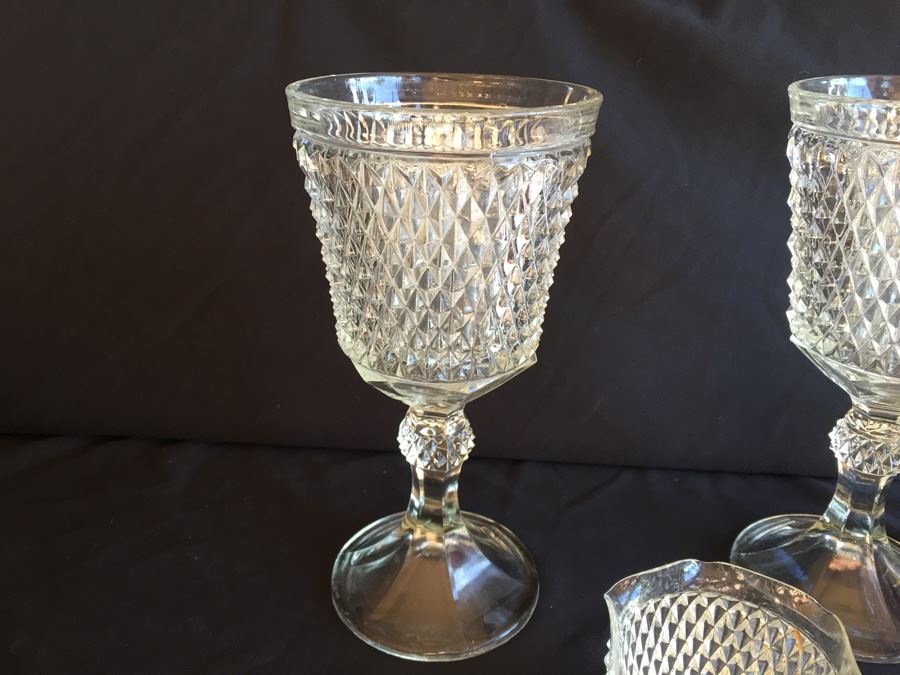 Vintage Fostoria Diamond Point Pattern Glass Lot [Photo 9]