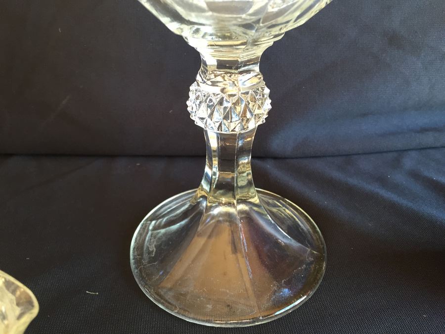 Vintage Fostoria Diamond Point Pattern Glass Lot [Photo 8]