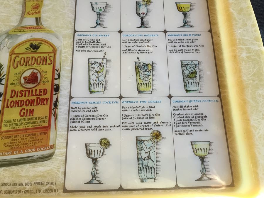Mid-Century Gordon's Distilled London Dry Gin Advertising Tray [Photo 7]