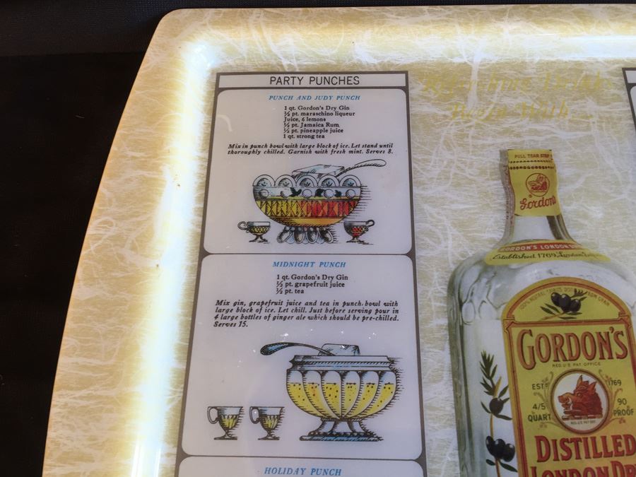 Mid-Century Gordon's Distilled London Dry Gin Advertising Tray [Photo 5]