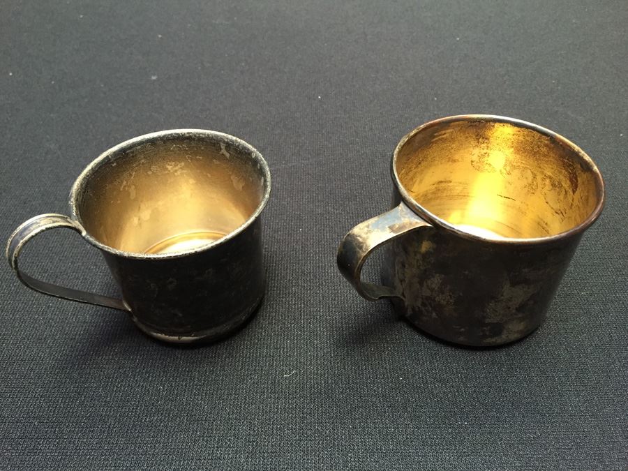 Pair Of Vintage Sterling Silver Cups