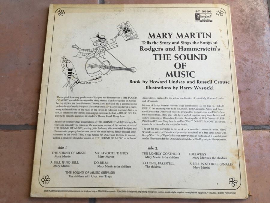 Mary Martin Tells The Story And Sings The Songs Of Rodgers And Hammerstein's The Sound Of Music - Disneyland ‎- ST 3936 [Photo 4]