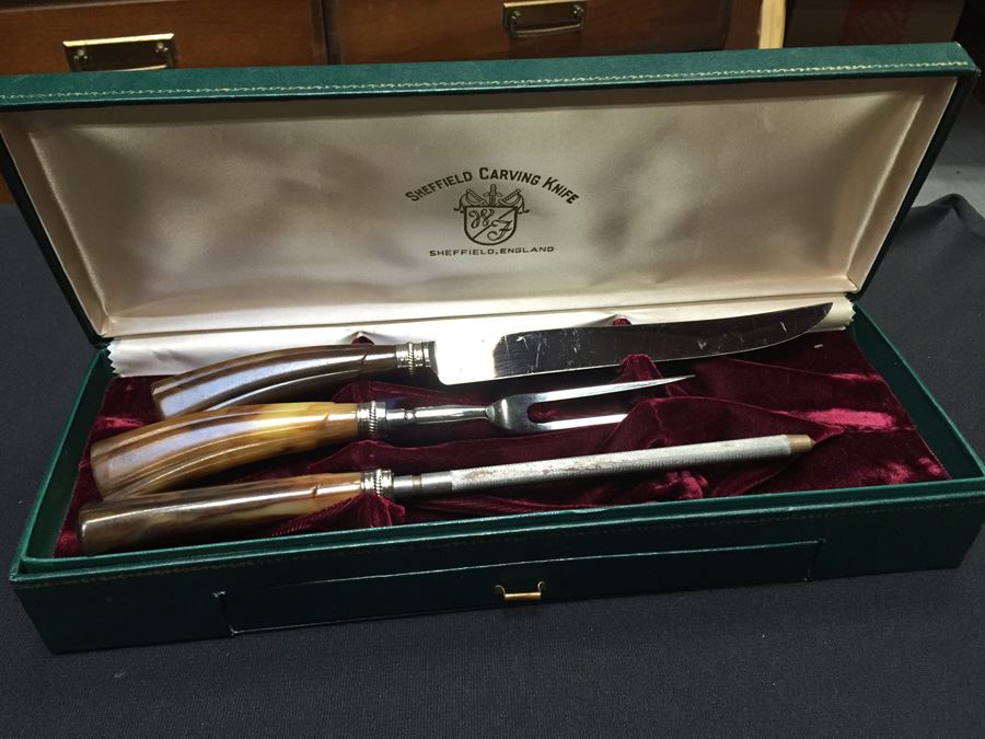 Sheffield Carving Knife Set In Box England [Photo 1]