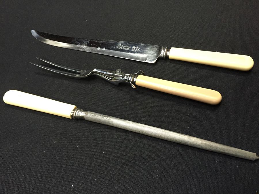 Bernard Sheffield England Carving Knife Set [Photo 8]