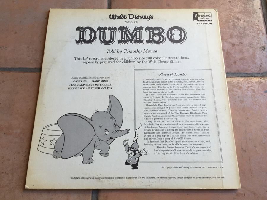 Walt Disney - Walt Disney's Story Of Dumbo - Disneyland ‎- ST 3904 [Photo 2]