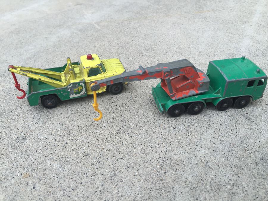 MATCHBOX Cars No. 13 Dodge Wreck Truck And No. 30 8 Wheel Crane