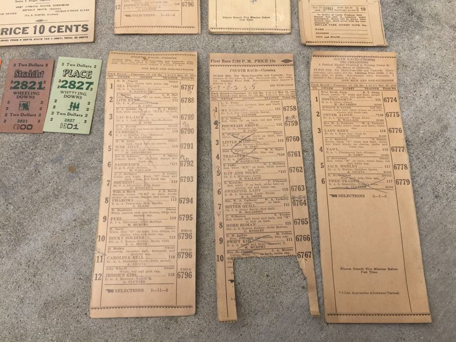 Vintage 1945 Horse Racing Betting Programs And Tickets Wheeling Downs Beulah Park [Photo 8]