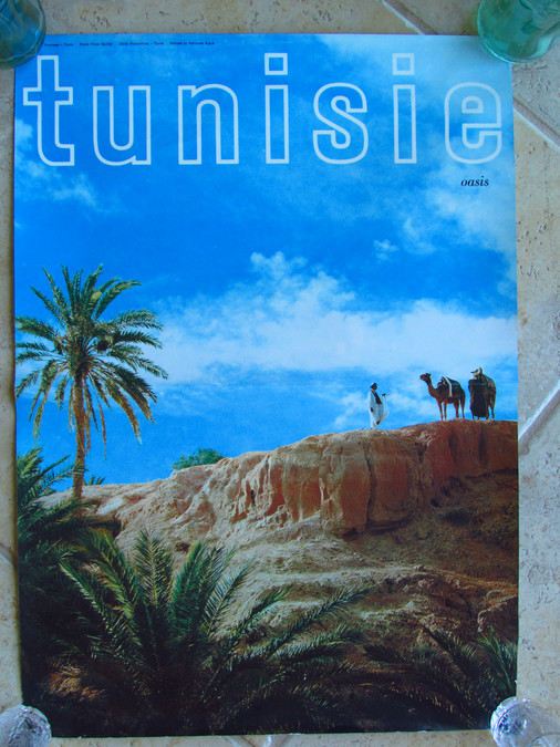 Original Vintage Tunisie Oasis Travel Poster [Photo 1]