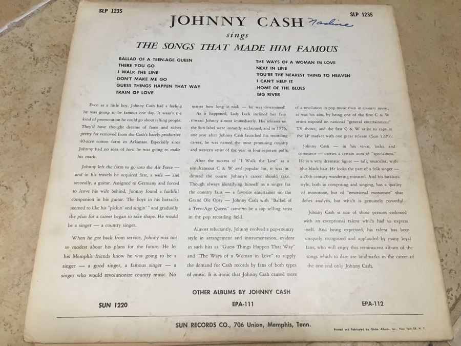 Johnny Cash Sings The Songs That Made Him Famous - SUN Records - SLP-1235 [Photo 3]