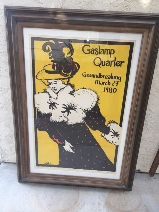 Gaslamp Quarter Groundbreaking Lithograph - Homage to Toulouse-Lautrec