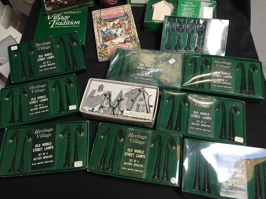 Huge Lot Of Department 56 Heritage Village Street Lights [Photo 2]