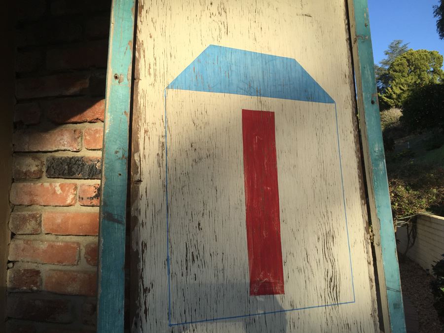 Vintage LARGE Hand Painted ICE Sign With Torquise Blue Frame [Photo 6]