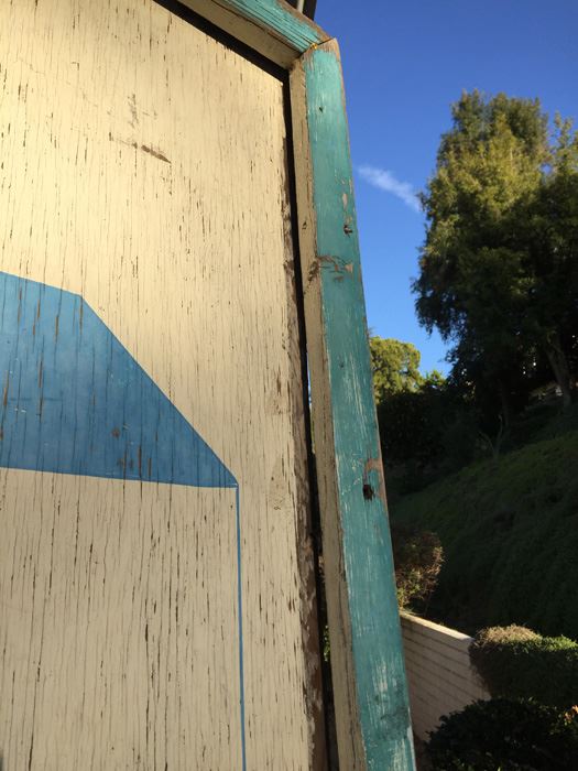 Vintage LARGE Hand Painted ICE Sign With Torquise Blue Frame [Photo 9]