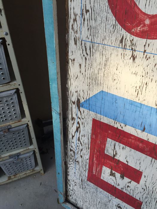 Vintage LARGE Hand Painted ICE Sign With Torquise Blue Frame [Photo 11]