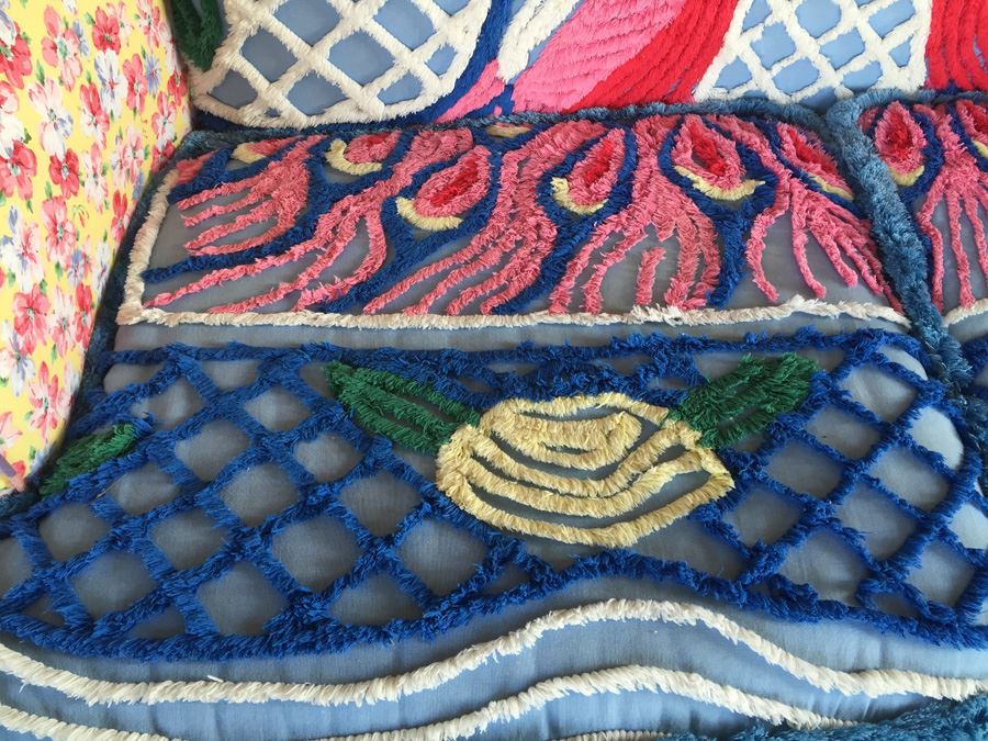 Vintage Loveseat Upholstered With A Vintage Chenille Peacock Bedspread [Photo 6]