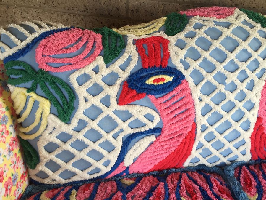 Vintage Loveseat Upholstered With A Vintage Chenille Peacock Bedspread [Photo 7]