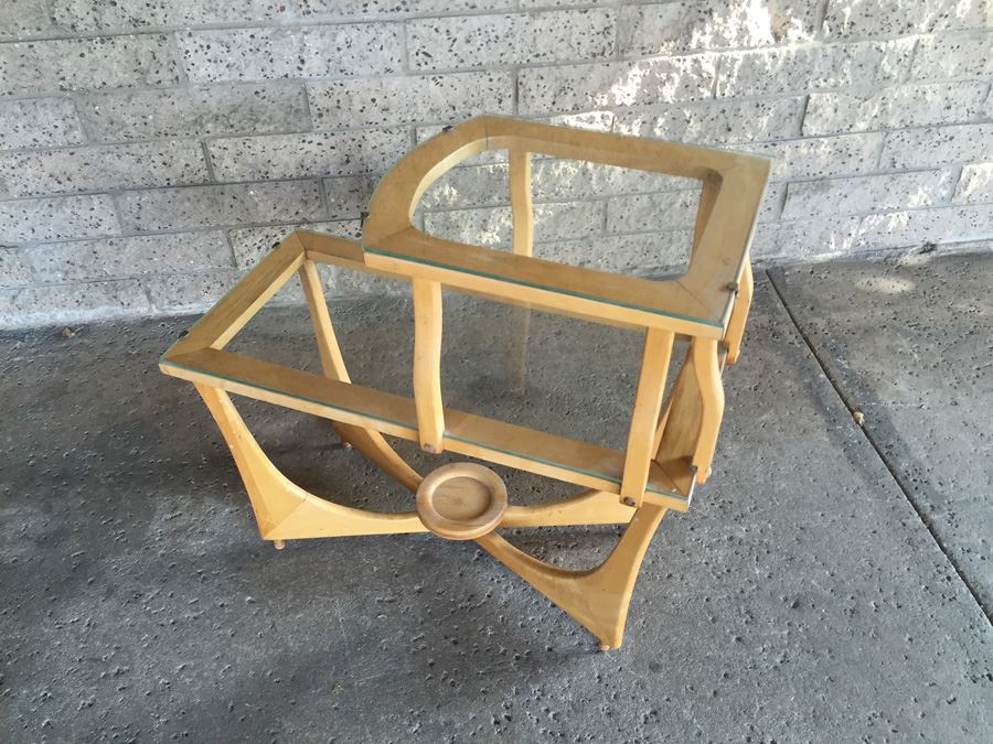 Mid-Century Modern Wood And Glass Side Table [Photo 8]