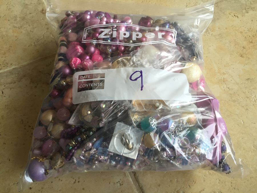 Jewelry Lot #9 - Assorted Jewelry In Large Bag