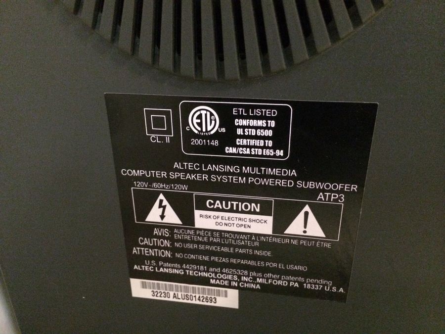 Altec Lansing Computer Speakers System Powered Subwoofer [Photo 4]