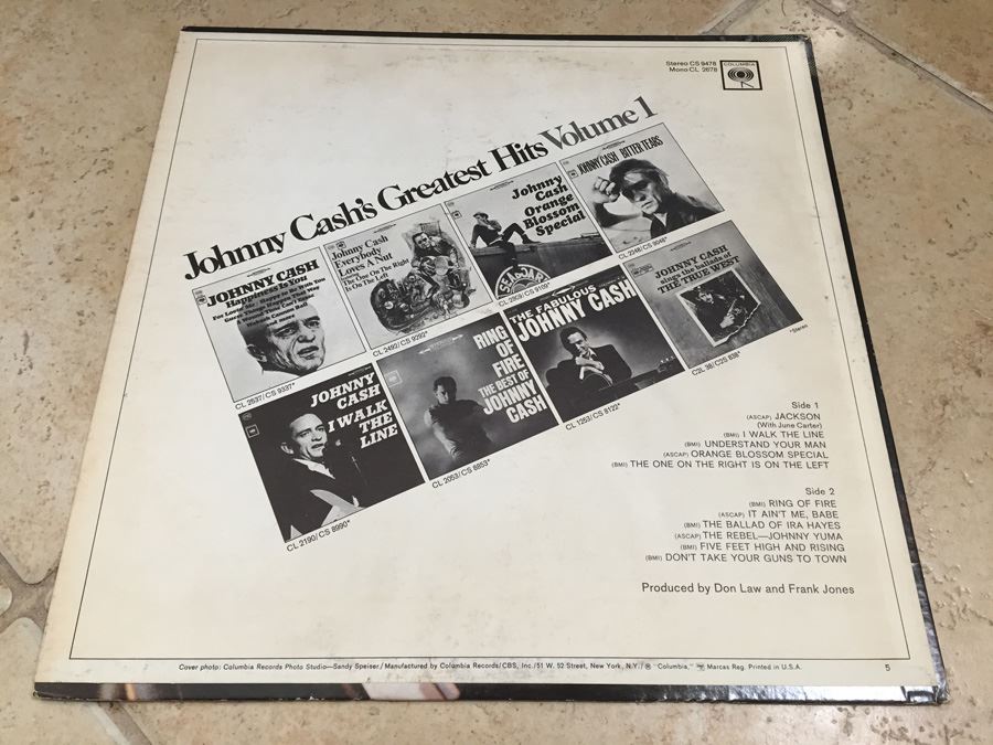 Johnny Cash - Greatest Hits Volume 1 - Columbia ‎- CS 9478 [Photo 2]