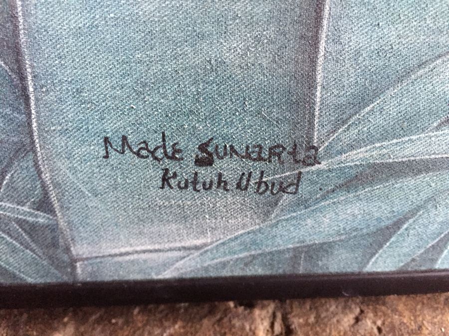 Large Original Bird Scenery Painting From Ubud Bali Indonesia On Fabric Estimate $500 [Photo 3]