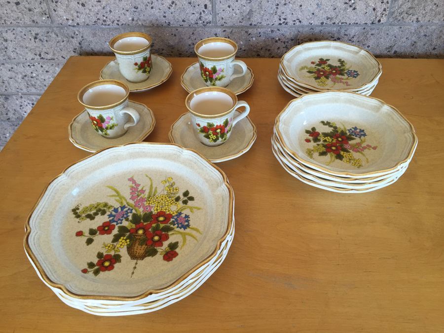 Mikasa Garden Club Plates, Bowls, Cups And Saucers