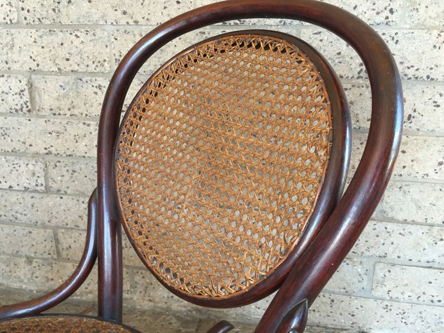 Vintage Child's Bentwood Cane Rocking Chair [Photo 9]