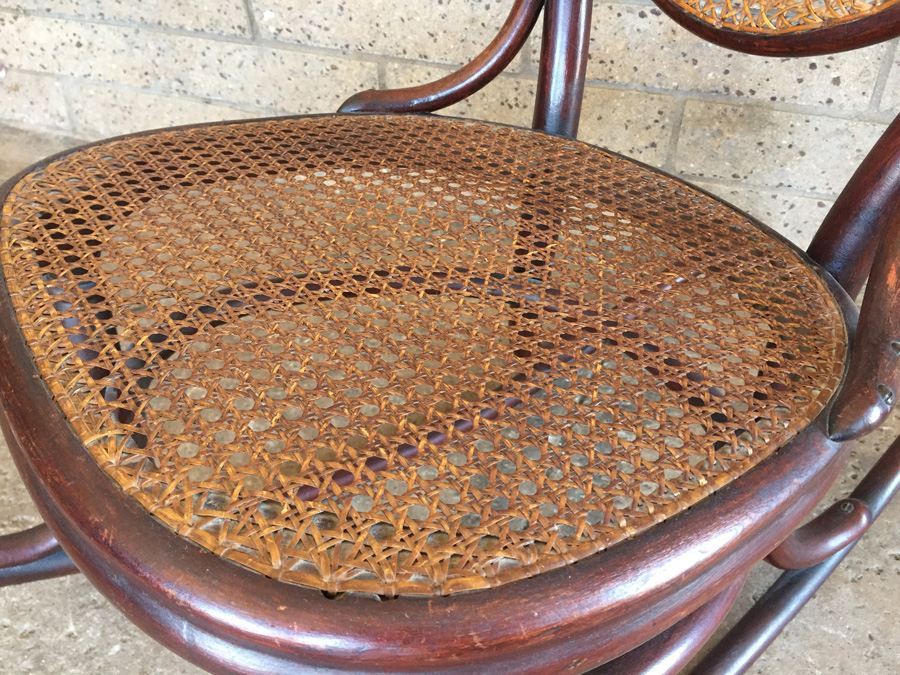 Vintage Child's Bentwood Cane Rocking Chair [Photo 2]