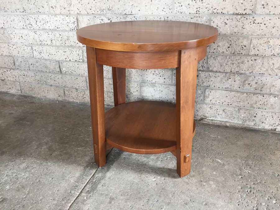Round Two-Tier End Table