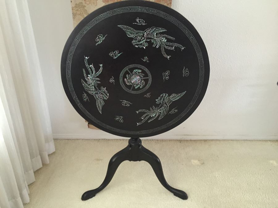 Old Japanese Black Lacquer Table Top - Estimate $750