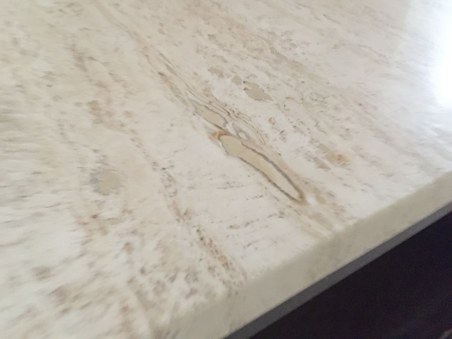 Pair Of Wooden Side Tables With Doors Accented With Brass Hardware And Travertine Tops [Photo 8]