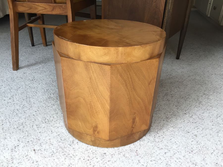 Edward Wormley / DUNBAR Mid Century Modern Deco Burlwood Pedestal Coffee Table Base Needs Glass Top - Estimate $4,000+ [Photo 11]