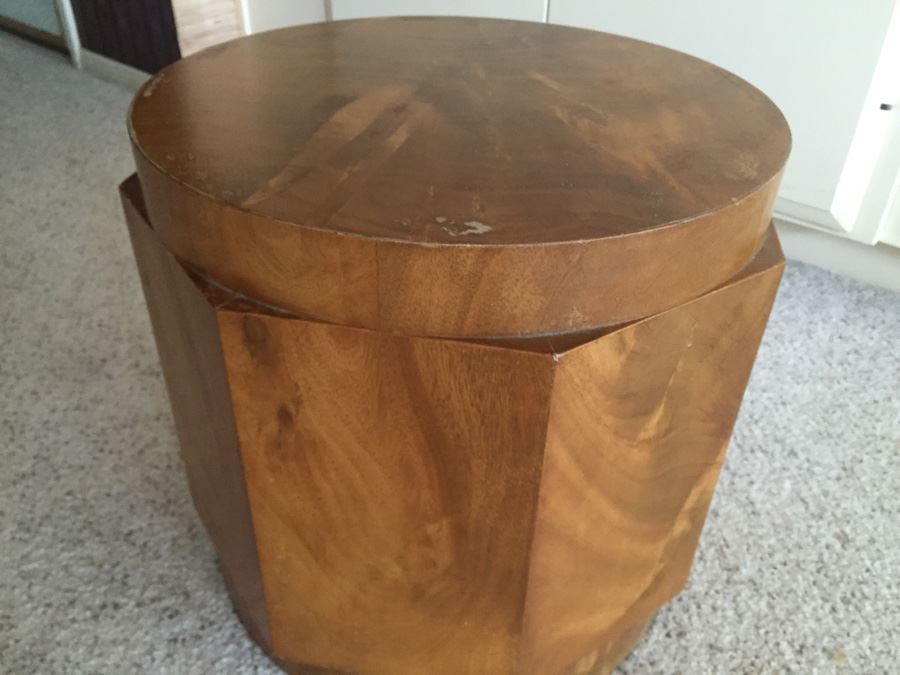 Edward Wormley / DUNBAR Mid Century Modern Deco Burlwood Pedestal Coffee Table Base Needs Glass Top - Estimate $4,000+ [Photo 7]