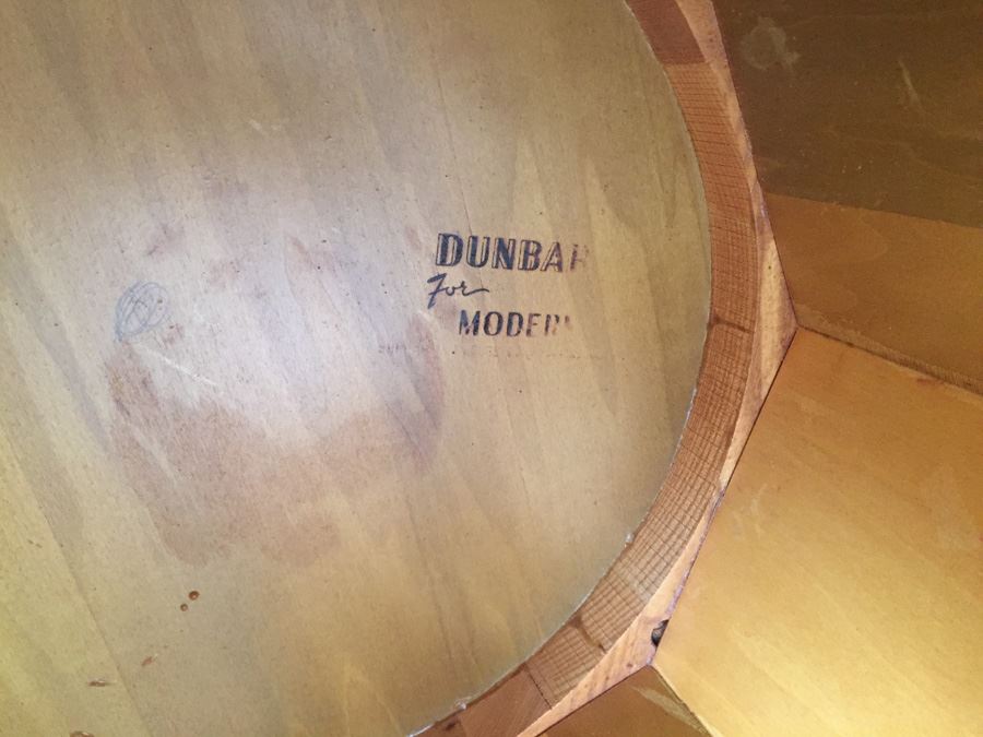 Edward Wormley / DUNBAR Mid Century Modern Deco Burlwood Pedestal Coffee Table Base Needs Glass Top - Estimate $4,000+ [Photo 10]