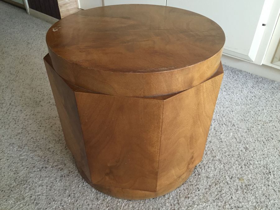 Edward Wormley / DUNBAR Mid Century Modern Deco Burlwood Pedestal Coffee Table Base Needs Glass Top - Estimate $4,000+ [Photo 2]