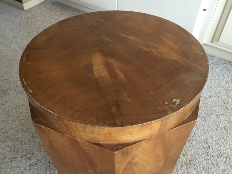 Edward Wormley / DUNBAR Mid Century Modern Deco Burlwood Pedestal Coffee Table Base Needs Glass Top - Estimate $4,000+ [Photo 5]