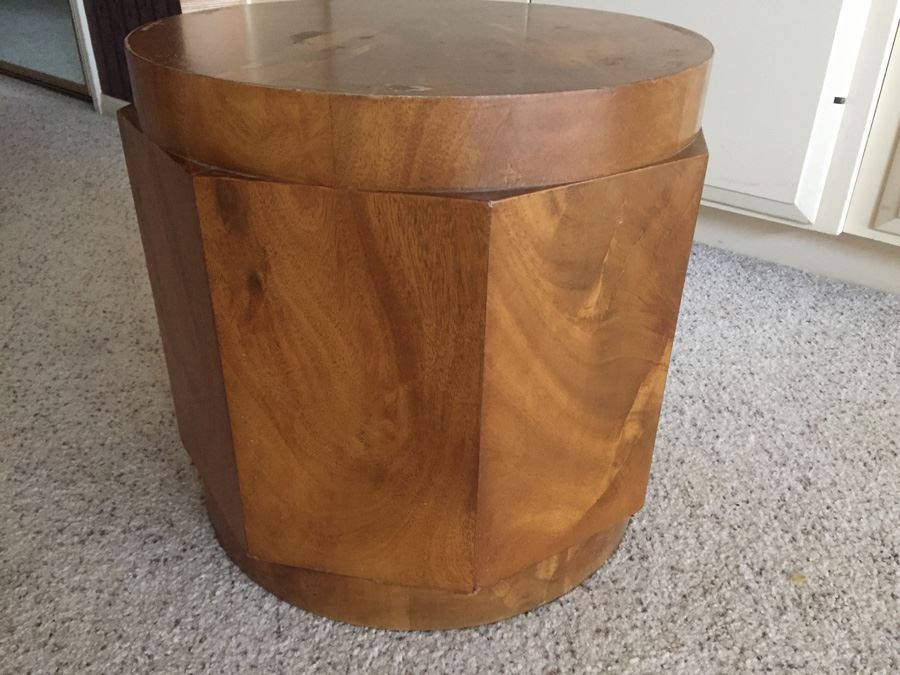 Edward Wormley / DUNBAR Mid Century Modern Deco Burlwood Pedestal Coffee Table Base Needs Glass Top - Estimate $4,000+ [Photo 6]