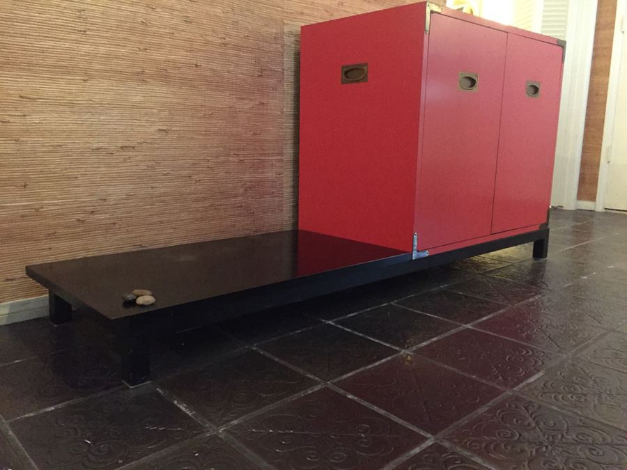 Vintage Red Cabinet On Low Table [Photo 9]