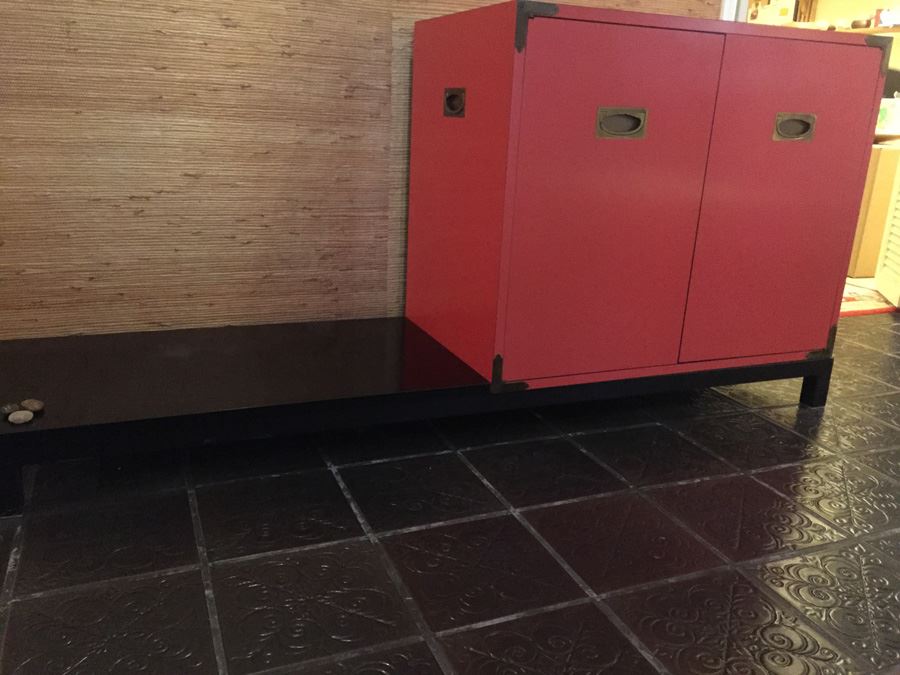 Vintage Red Cabinet On Low Table [Photo 4]