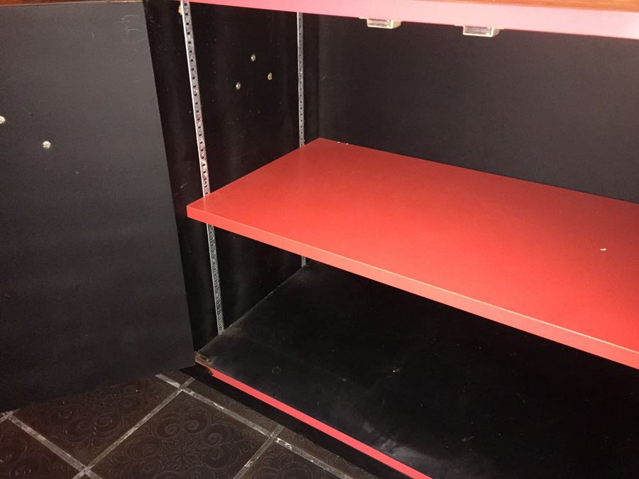 Vintage Red Cabinet On Low Table [Photo 7]