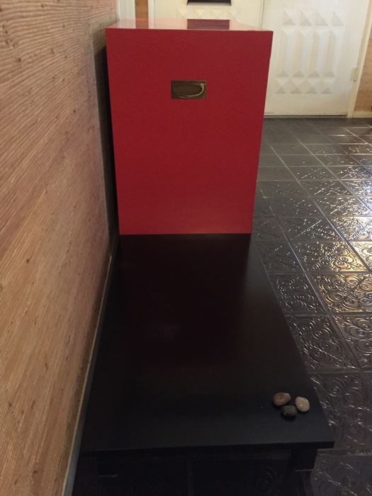 Vintage Red Cabinet On Low Table [Photo 8]