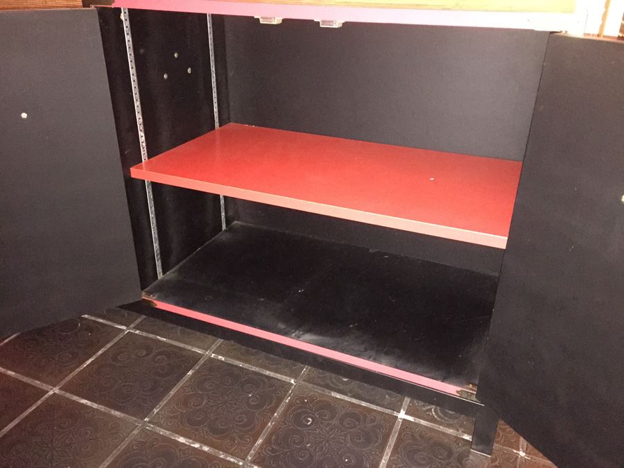 Vintage Red Cabinet On Low Table [Photo 3]