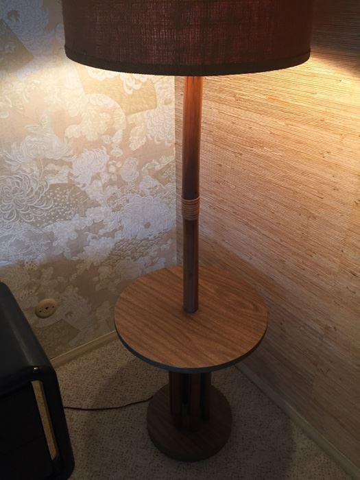 Mid Century Modern Rattan Floor Lamp With Table [Photo 10]