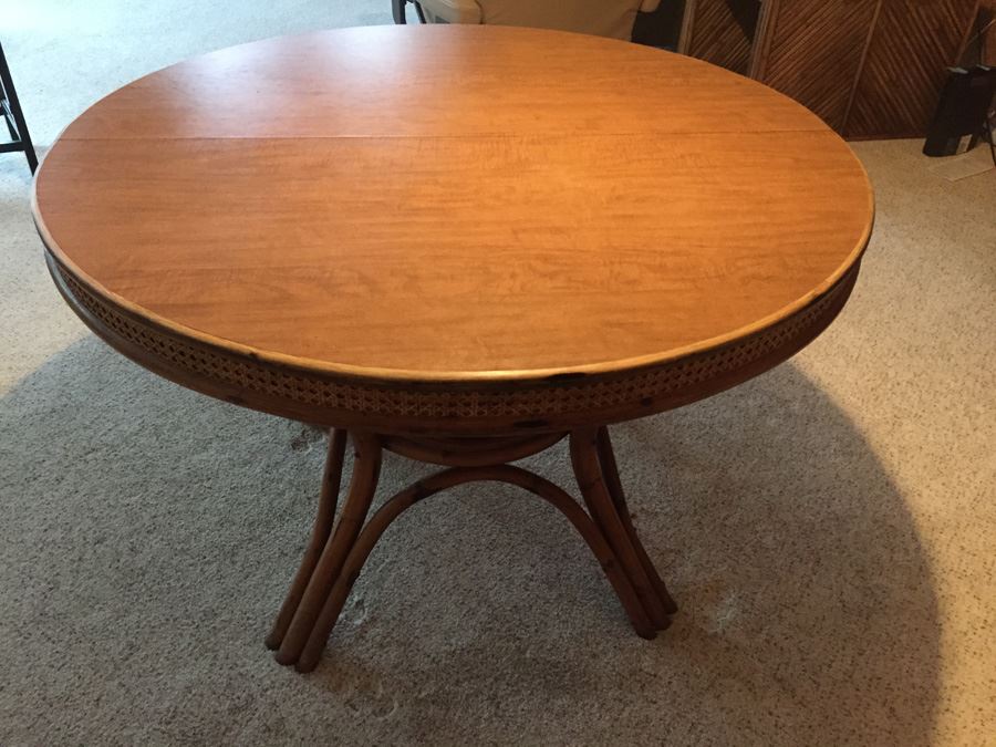 Rattan Table With Leaf