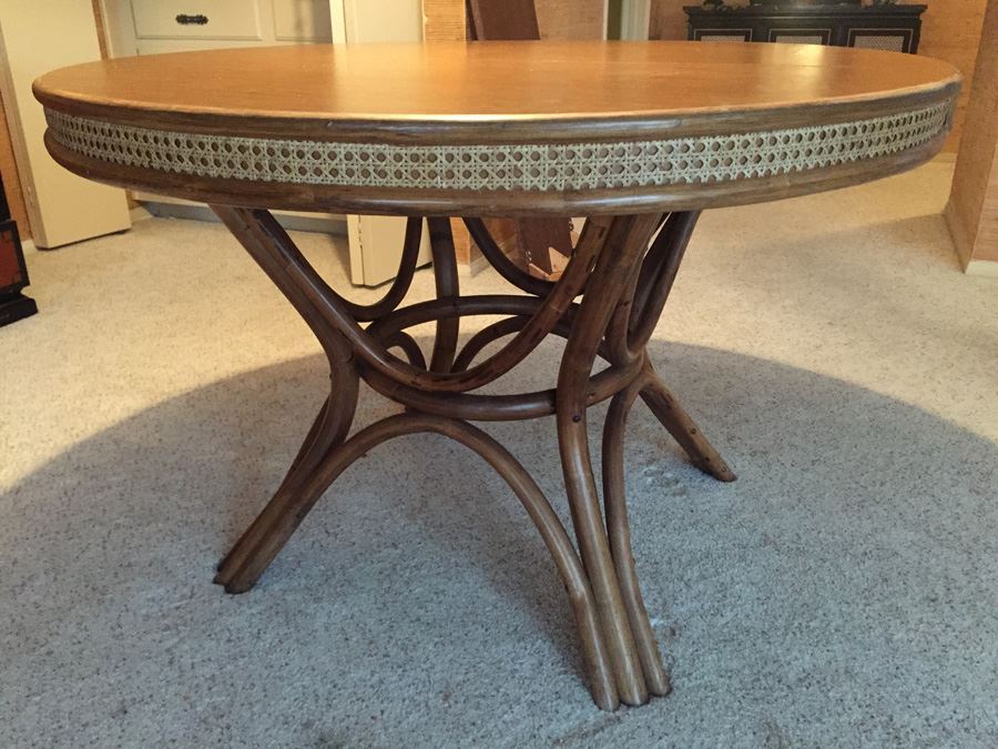Rattan Table With Leaf [Photo 1]