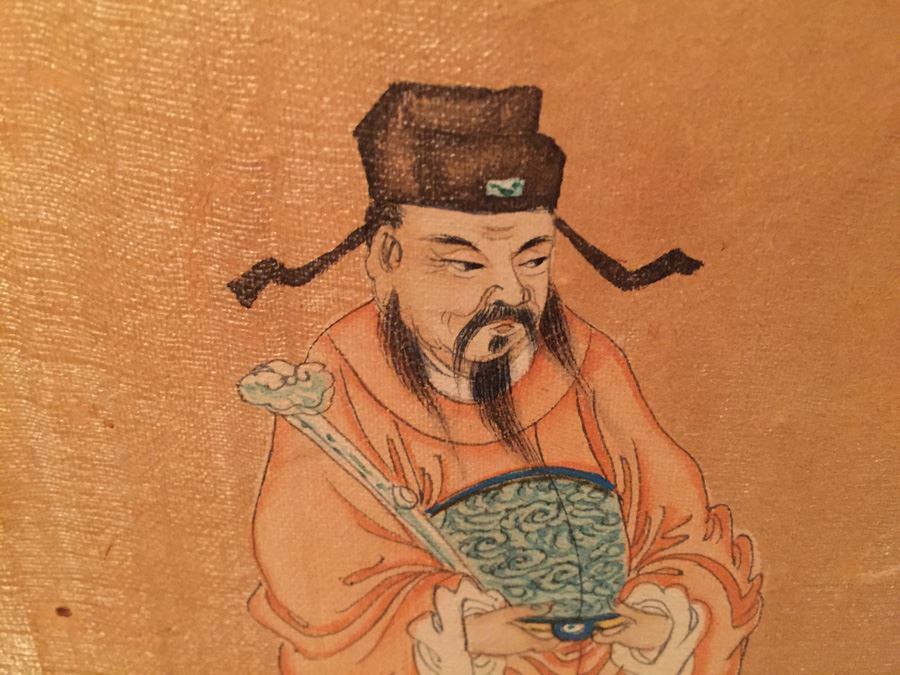 Large Grouping Of 8 Asian Paintings With Detailed Descriptions Of Each Painting On Back [Photo 8]